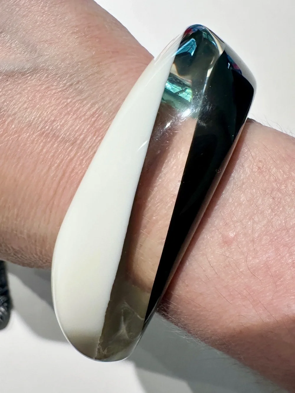 Vintage Multitoned Lucite Asymmetrical Bangle